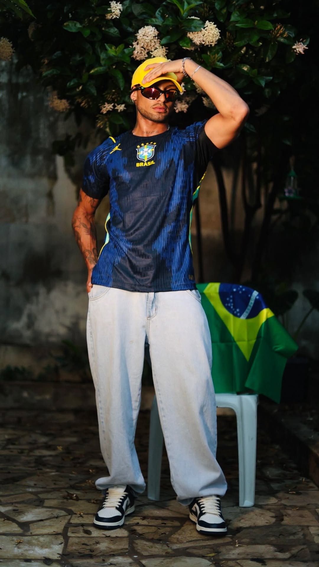 Camisa Oficial Nike CBF Azul jogador alternativa 2026 — listras verticais